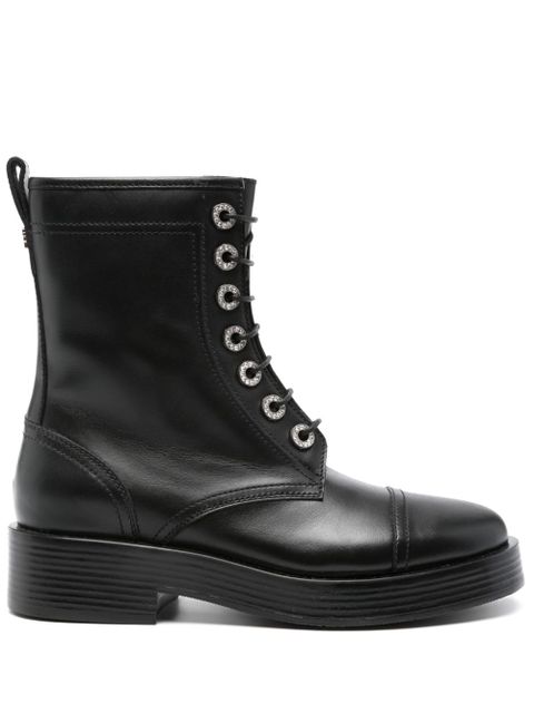 Casadei leather combat boots - Black - zdjęcie produktu nr 1