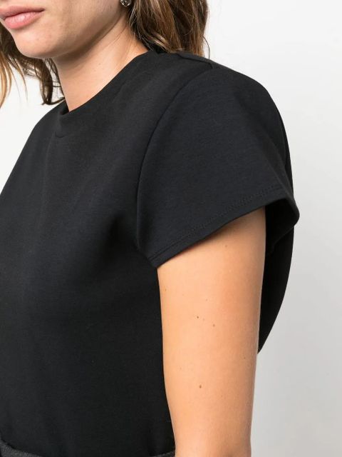 Róhe cap-sleeve crew-neck T-shirt - Black