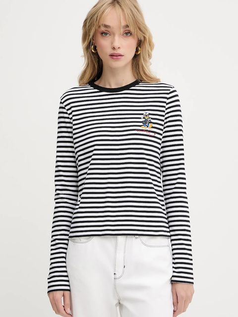 Karl Lagerfeld longsleeve bawełniany KL X DISNEY kolor czarny A3W17091 - zdjęcie produktu nr 1