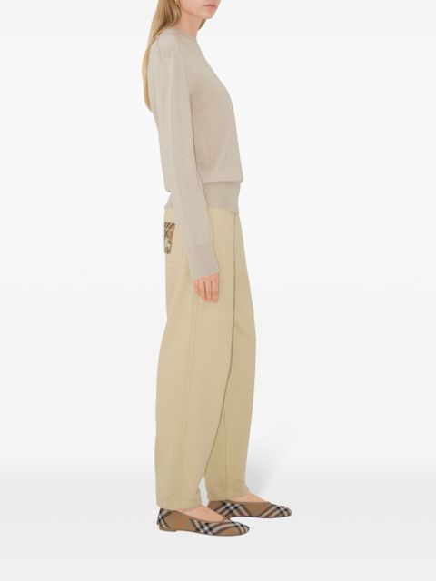 Burberry check-label cotton track pants - Neutrals