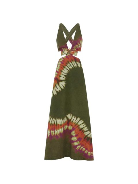 ALEMAIS tie-dye cut-out midi dress - Green - zdjęcie produktu nr 1