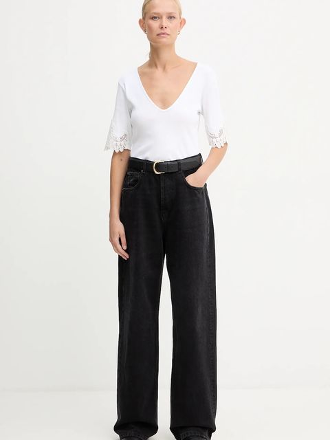 Twinset t-shirt bawełniany damski kolor biały 252TT2170