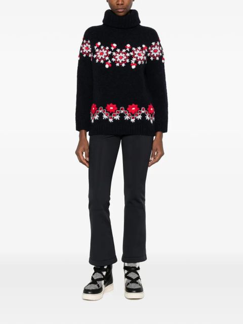 Moncler Grenoble floral-detail roll-neck jumper - Black - zdjęcie produktu nr 2
