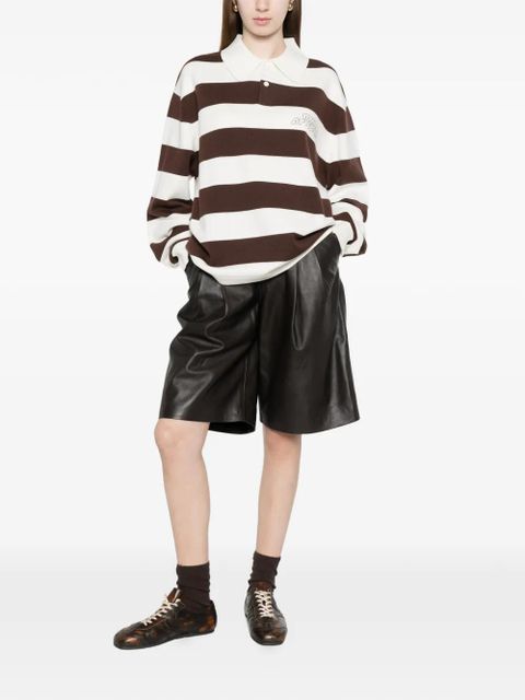 Axel Arigato Rey striped embroidered-logo polo shirt - Brown - zdjęcie produktu nr 2