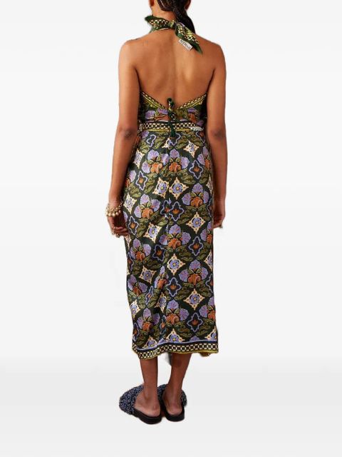 ALEMAIS Cece spliced silk skirt - Green