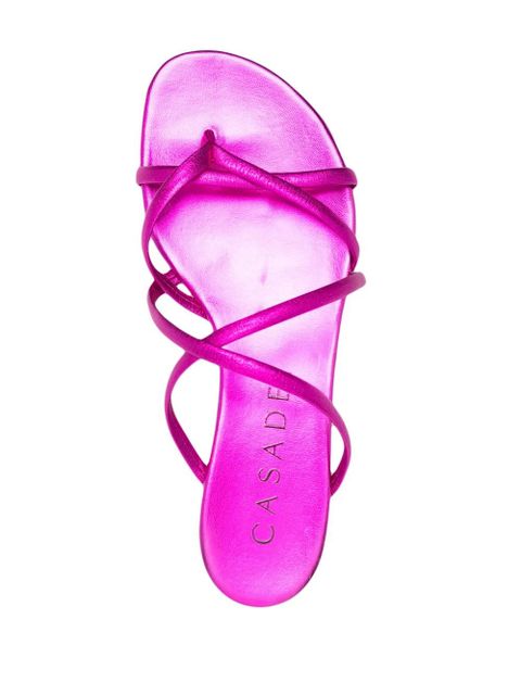 Casadei metallic leather slides - Pink - zdjęcie produktu nr 2