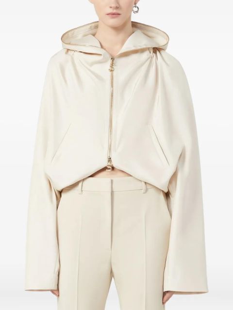 Sportmax hooded zip-front jacket - Neutrals