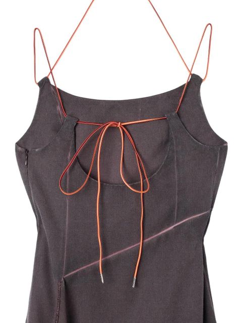 Sunnei draped tie-back midi dress - Brown