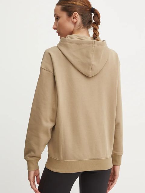 Puma bluza damska kolor beżowy z kapturem wzorzysta 681540