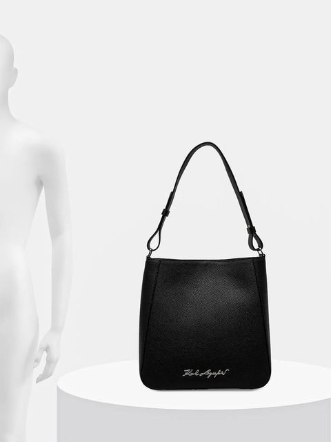 Karl Lagerfeld torebka skórzana kolor czarny 24WW3009