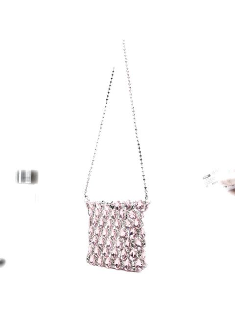 Self-Portrait Chainmail crystal-embellished shoulder bag - Pink
