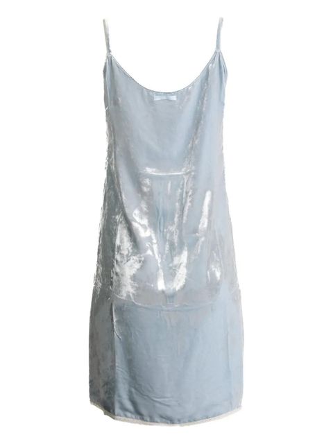 Prada velvet-effect sleeveless mini dress - Blue - zdjęcie produktu nr 2