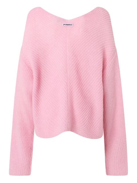 PINKO v-neck ribbed knit sweater - zdjęcie produktu nr 2