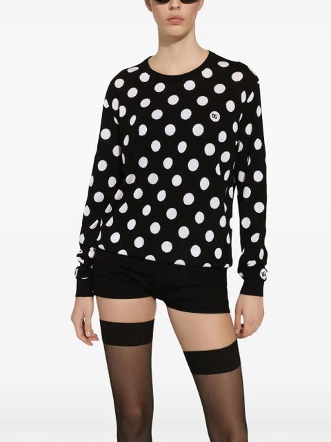 Dolce & Gabbana polka dot-pattern crew-neck jumper - Black - zdjęcie produktu nr 2