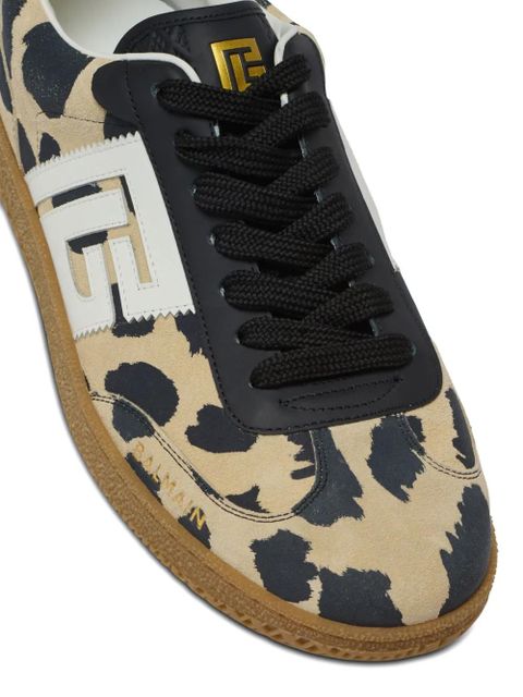 Balmain Swan leopard-print sneakers - Neutrals