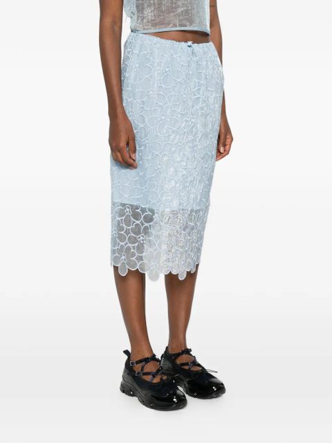 Cecilie Bahnsen Bria midi skirt - Blue