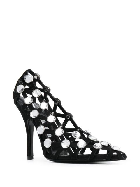 The Attico Grid 105mm rhinestone-embellished pumps - Black - zdjęcie produktu nr 2