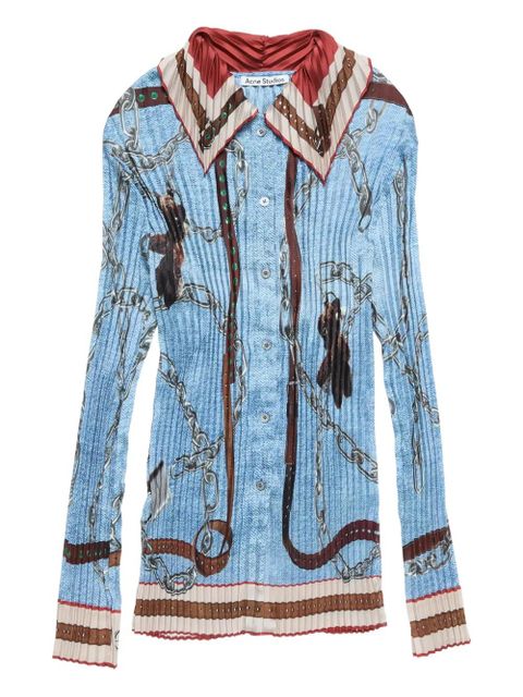 Acne Studios pleated shirt - Blue - zdjęcie produktu nr 1