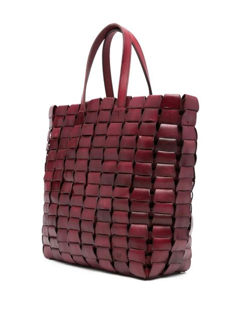 DRAGON DIFFUSION woven leather tote bag - Red - zdjęcie produktu nr 2