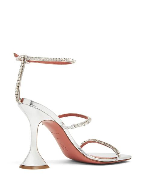 Amina Muaddi Gilda 95mm crystal-embellished sandals - White