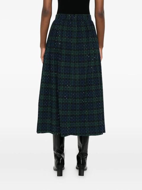 Maje plaid-check skirt - Blue