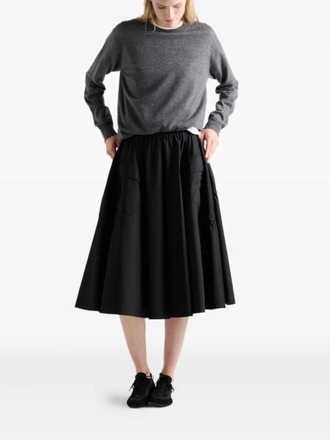 Prada patch-pocket drawstring midi skirt - Black
