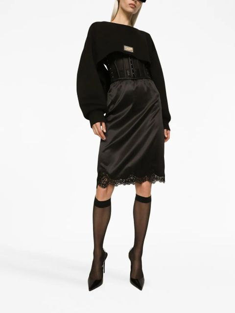 Dolce & Gabbana bonded-seam semi-sheer corset - Black