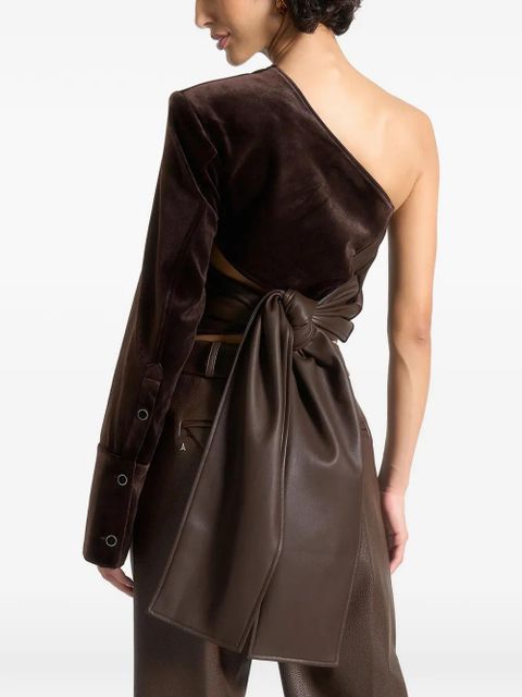 Manière De Voir Coralie one-sleeve top - Brown