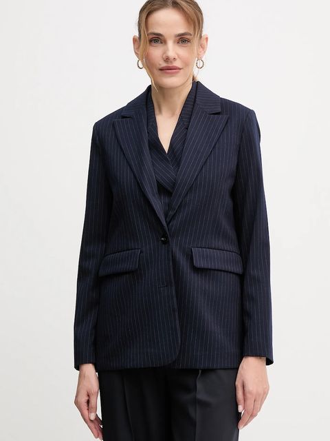 United Colors of Benetton marynarka kolor granatowy jednorzędowa wzorzysta 2X8MDW02H - zdjęcie produktu nr 1