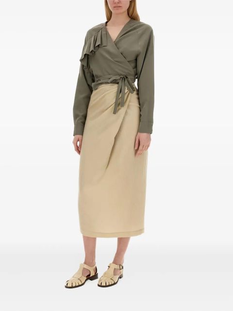 Alysi wrap-effect midi skirt - Neutrals - zdjęcie produktu nr 2