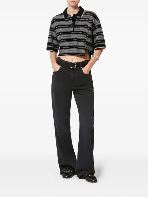MARANT ÉTOILE Isalyne striped polo top - Black - zdjęcie produktu nr 2