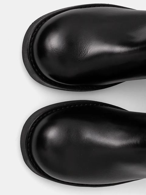 Karl Lagerfeld kozaki skórzane BROOKLYN damskie kolor czarny na słupku KL41790