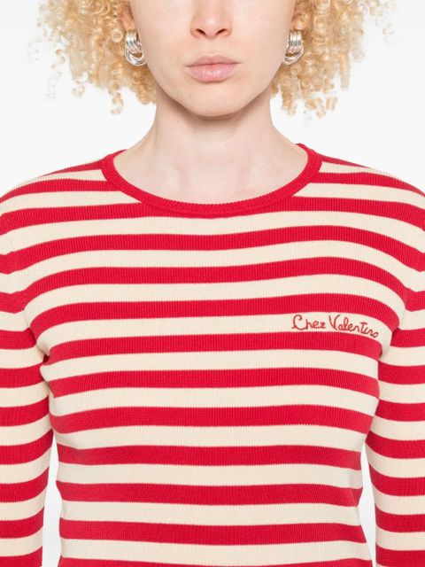 Valentino Garavani striped long-sleeve top - Red