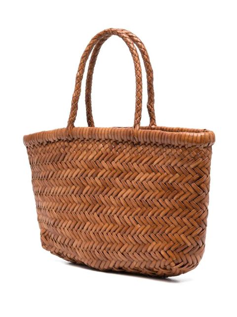 DRAGON DIFFUSION mini Flat Gora braidedtote bag - Brown