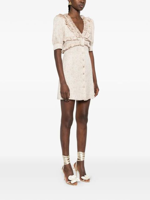 Alessandra Rich ruffled floral dress - Neutrals