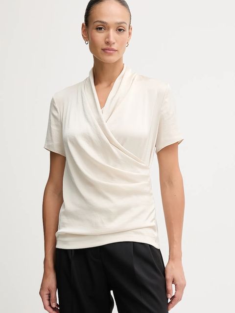 Joseph Ribkoff bluzka damska kolor beżowy gładka 253237F25 - zdjęcie produktu nr 1