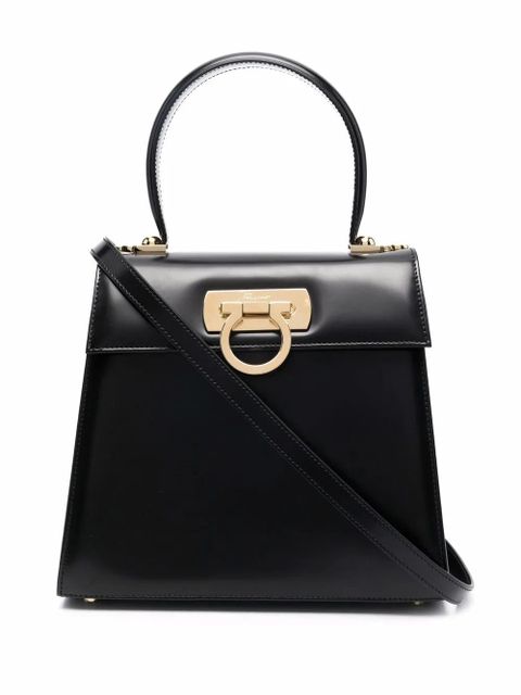 Ferragamo Gancini flip-lock leather bag - Black - zdjęcie produktu nr 1