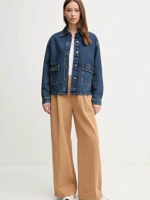 United Colors of Benetton kurtka jeansowa bawełniana kolor niebieski przejściowa 296XDN07R - zdjęcie produktu nr 2