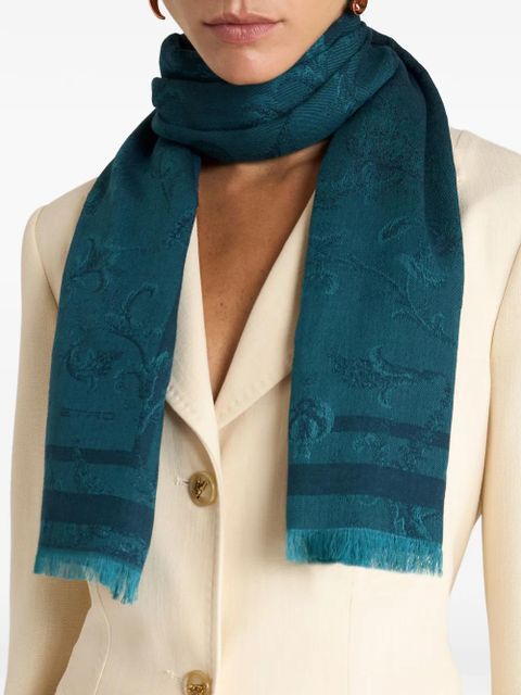 ETRO floral jacquard scarf - Blue - zdjęcie produktu nr 2