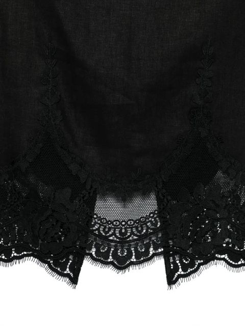 TWINSET lace-trims fitted skirt - Black