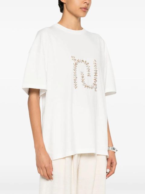 Nanushka Wren paisley-monogram oversized T-shirt - White