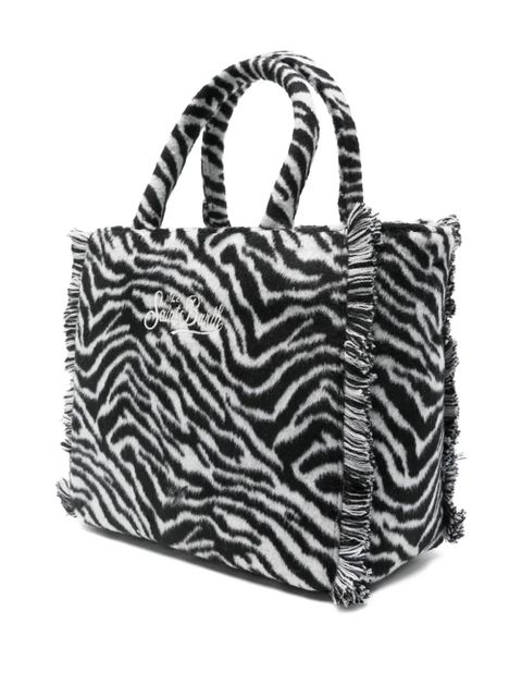 MC2 Saint Barth zebra print fringed tote bag - Black - zdjęcie produktu nr 2