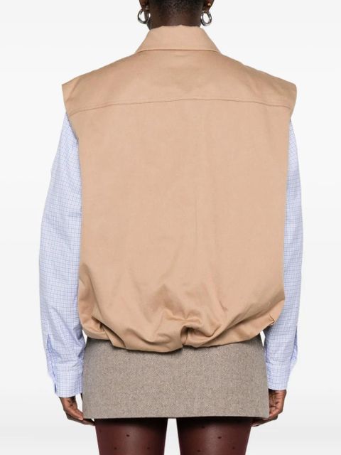 Maje flower-detail zip-front waistcoat - Neutrals