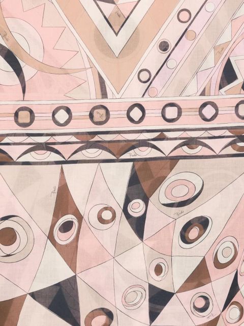 PUCCI geometric cotton scarf - Brown - zdjęcie produktu nr 2