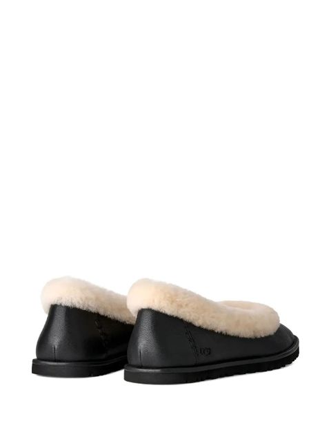 UGG fur trim ballerina shoes - Black