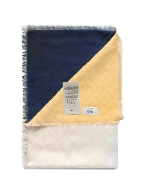 FENDI FF fringed-trim scarf - Yellow