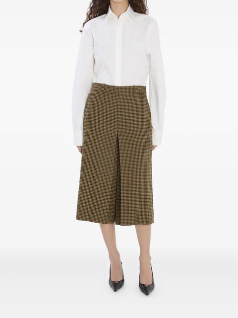 Saint Laurent plaid-pattern cropped trousers - Brown
