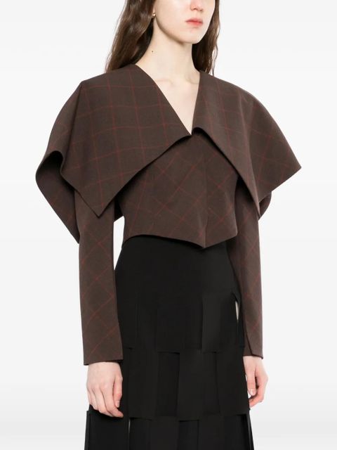 A.W.A.K.E. Mode collar crop jacket - Brown
