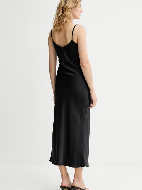 Answear.LAB sukienka kolor czarny maxi rozkloszowana