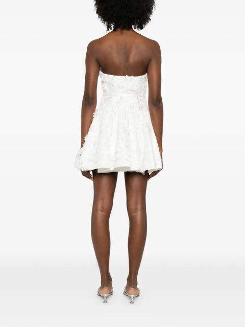 Maje floral-appliqué mini dress - White